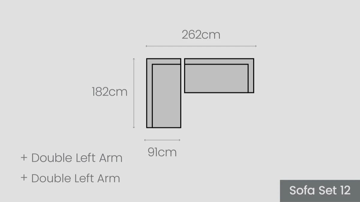 Hamilton Sofa Set 12 2620mm x 1820mm outdoor sofa set, 2620 x 1820 x 700 mm