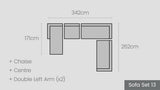 Hamilton Sofa Set 13 — u-shape, 342 x 262 cm, seats 6
