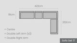 Hamilton Sofa Set 17 — u-shape, 422 x 262 cm, seats 7