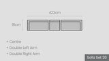 Hamilton Sofa Set 20 — straight, 422 x 91 cm, seats 5