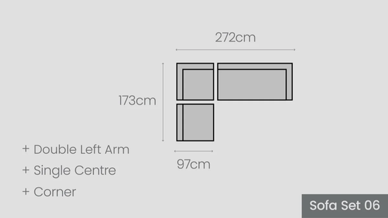 Kapiti Sofa Set 06 — l-shape, 272 x 173 cm, 3 pieces