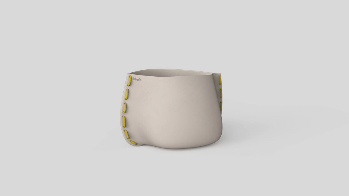 Stitch 25 Plant Pot Bone Yellow