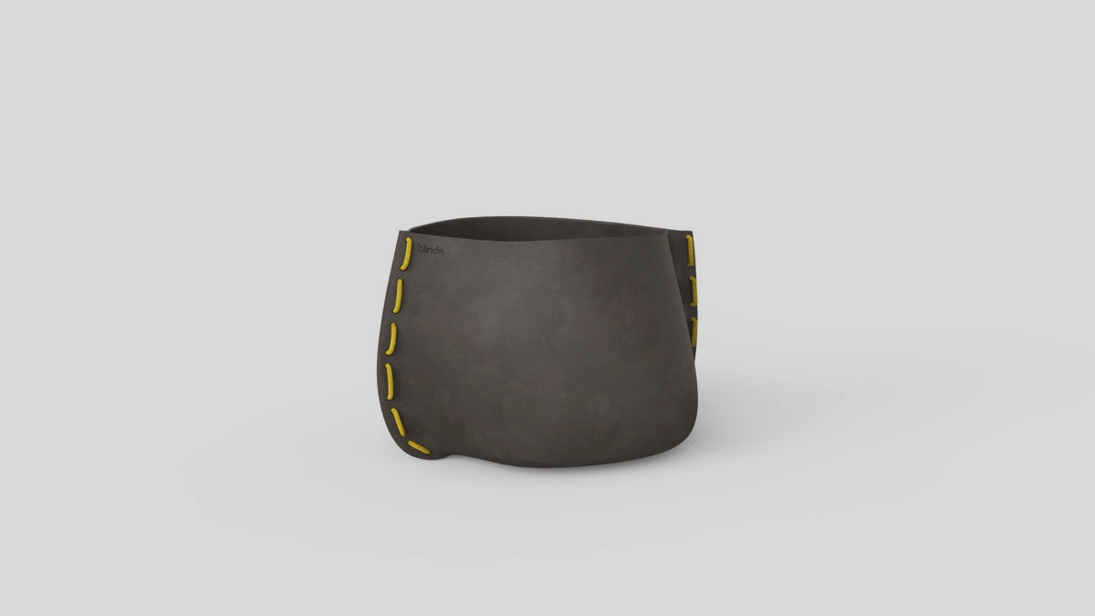 Stitch 25 Plant Pot Natural Yellow