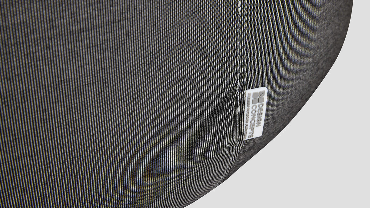 SUNBRELLA ROUND POUF OTTOMAN- CHARCOAL TWEED