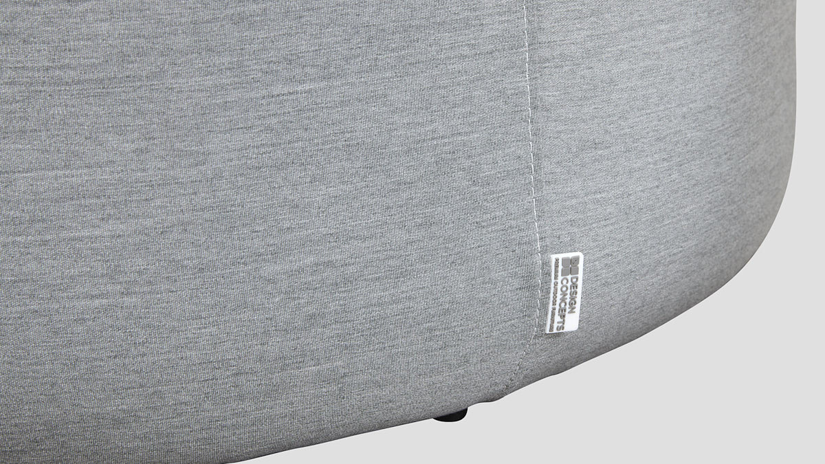 SUNBRELLA ROUND POUF OTTOMAN - LEAD CHINE