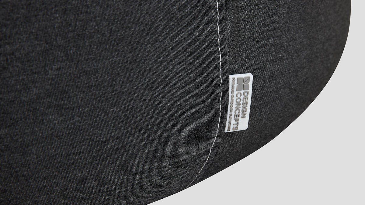 SUNBRELLA ROUND POUF OTTOMAN - SOOTY
