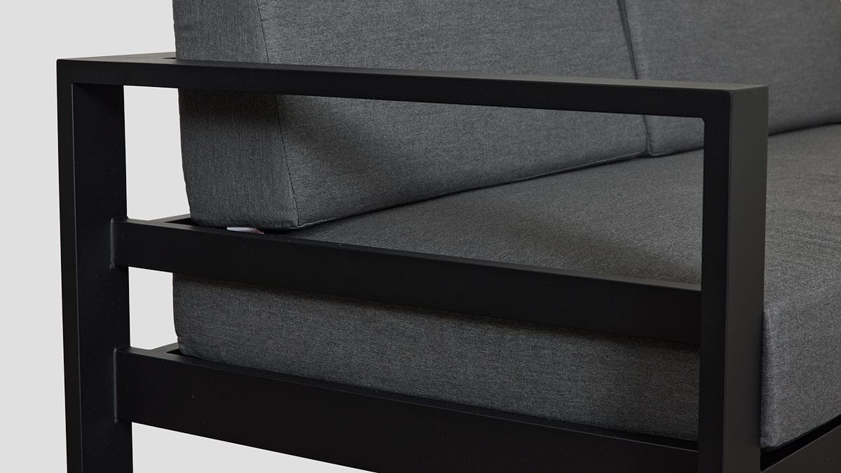 Tasman Black Frame Double Sofa Arm Closeup 2