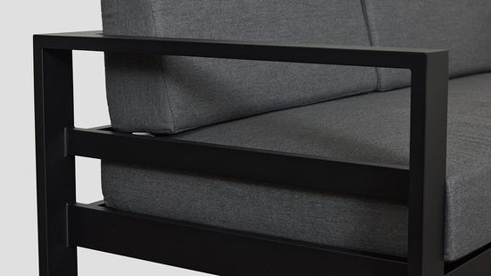 Tasman Black Frame Double Sofa Arm Closeup 2