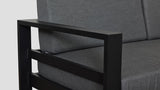 Tasman Black Frame Double Sofa Arm Closeup