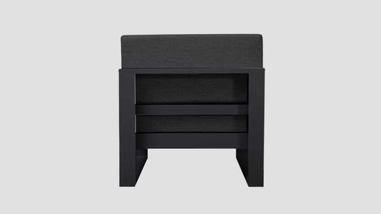 Tasman Black Frame Slate Single Centre Section Rear