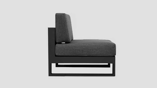 Tasman Black Frame Slate Single Centre Section Side