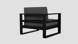 Tasman Black Frame Slate Single Sofa Rear