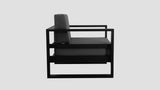 Tasman Black Frame Slate Single Sofa Side