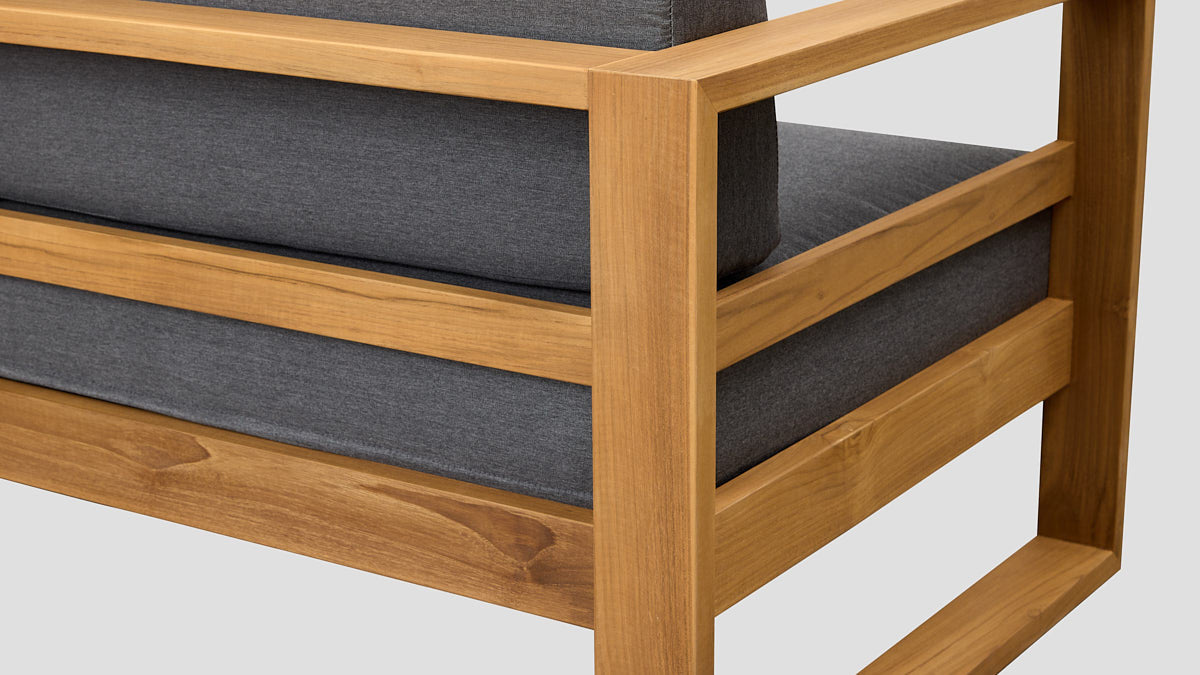 TASMAN TEAK DOUBLE RIGHT ARM SECTION
