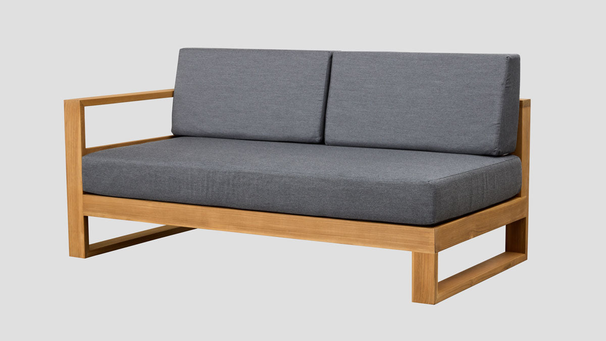 TASMAN TEAK DOUBLE RIGHT ARM SECTION