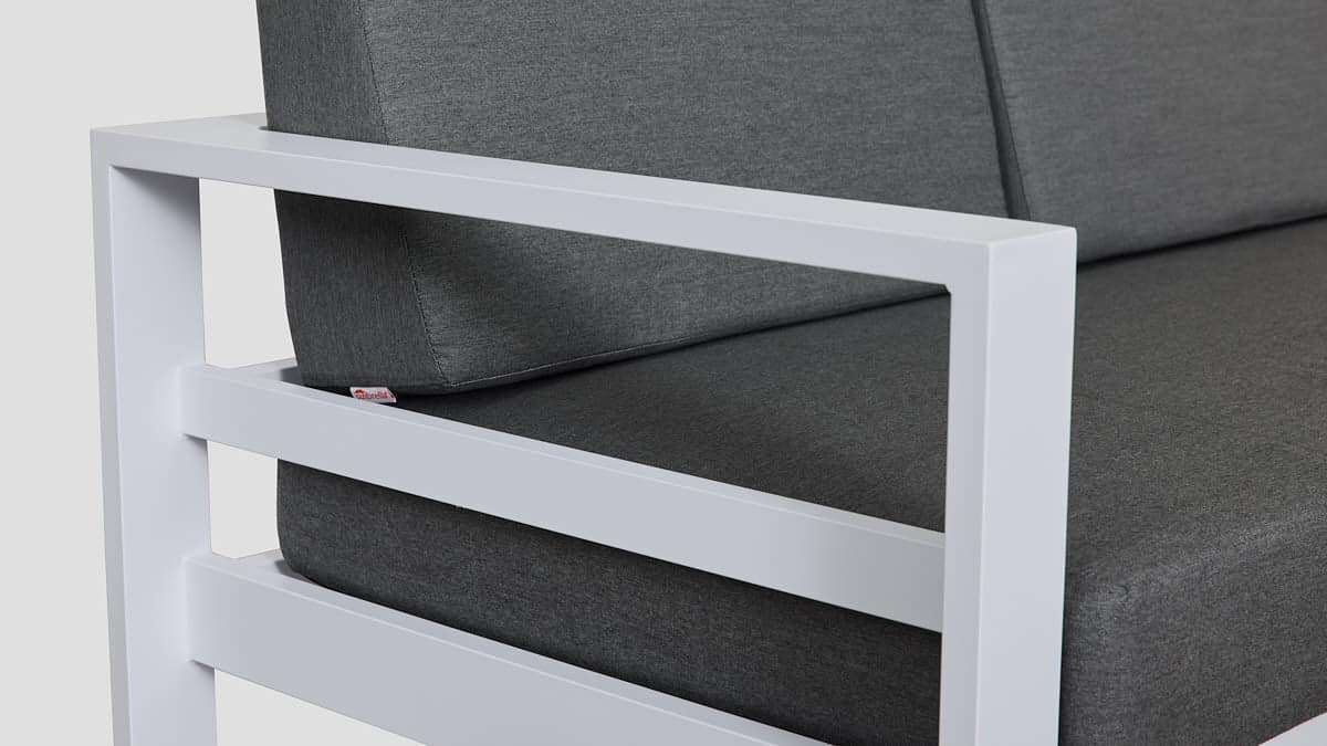 Tasman White Frame Double Sofa Arm Closeup
