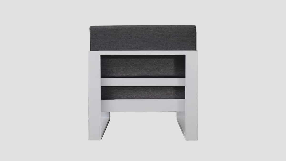 Tasman White Frame Slate Single Centre Section Rear
