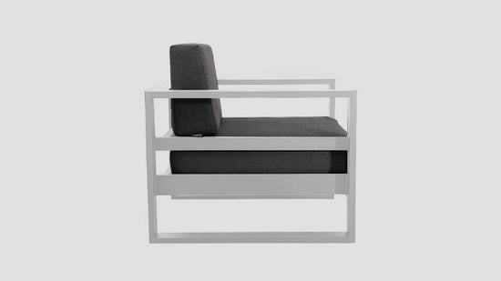 Tasman White Frame Slate Single Sofa Side