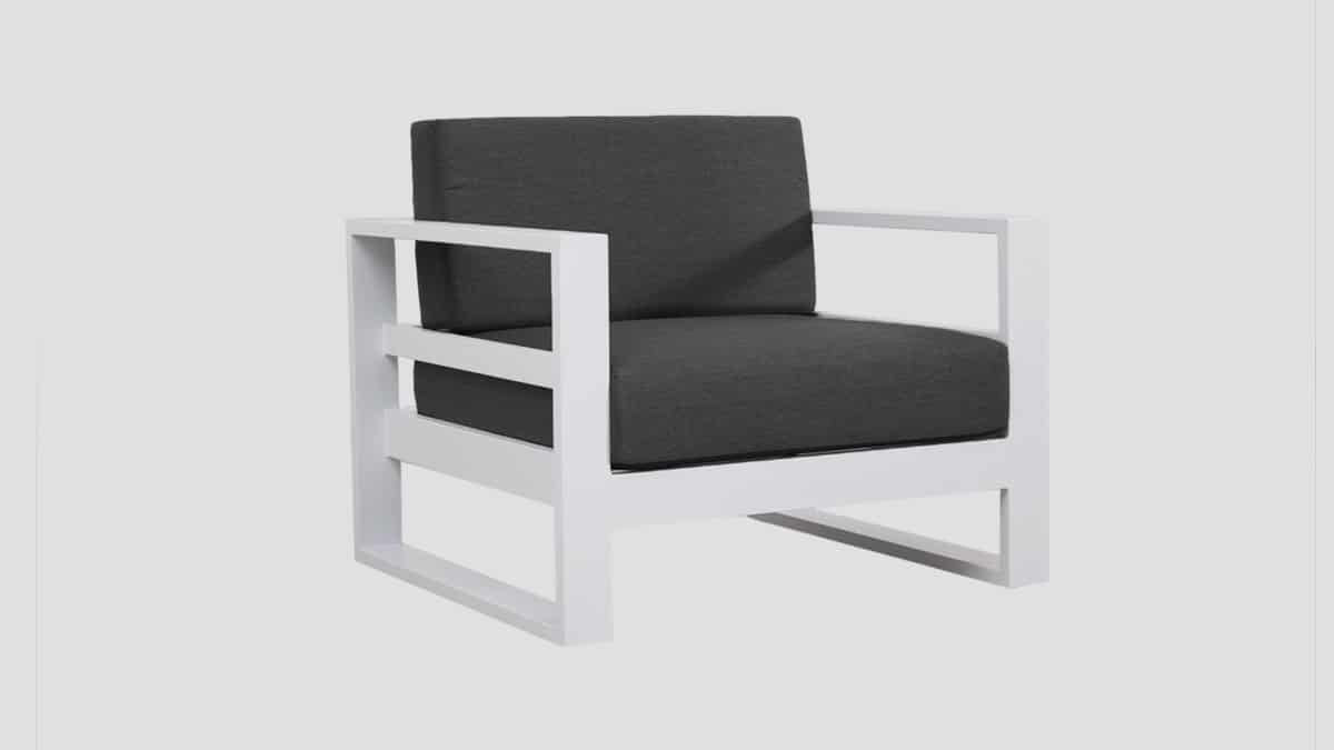 Tasman White Frame Slate Single Sofa