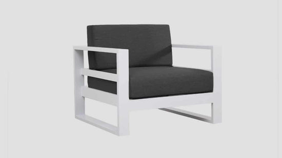Tasman White Frame Slate Single Sofa