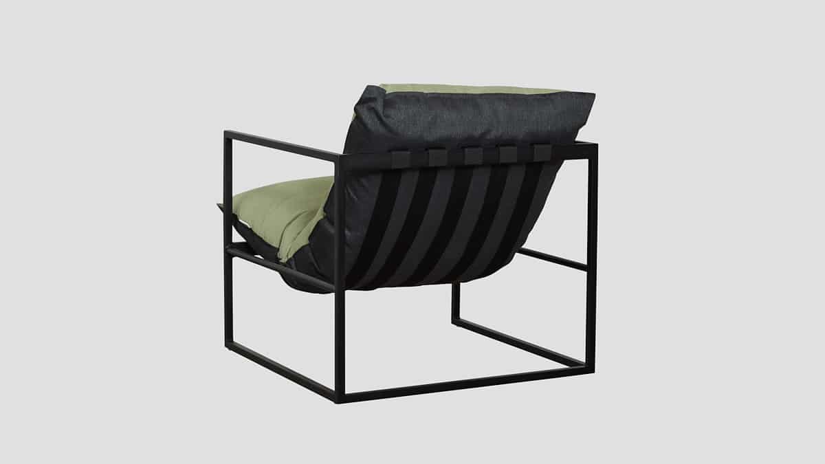 Tekapo Single Sofa Black Almond Green Rear