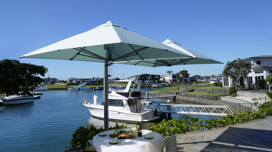 Unity Multi Cantilever Umbrella Duo Turquoise