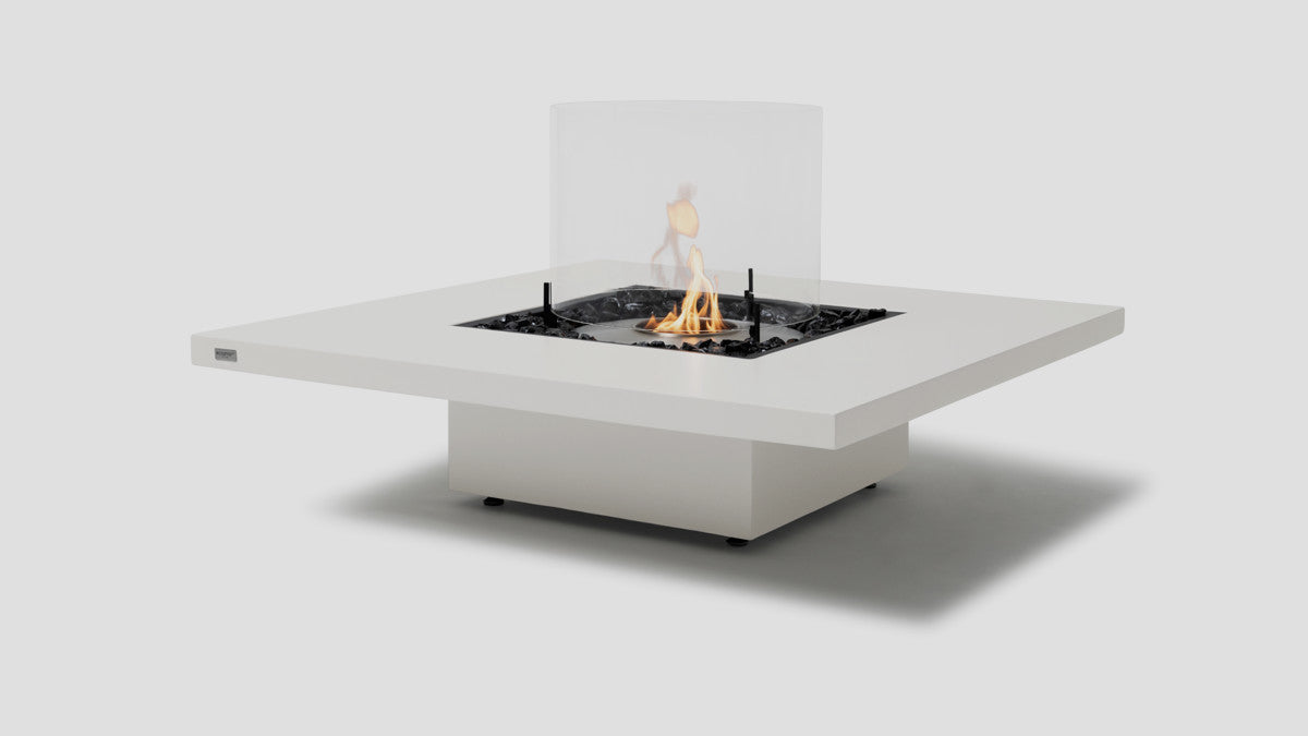 Vertigo 40 Fireplace Bone SS Glass Round