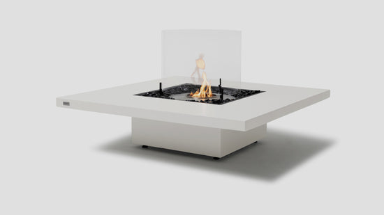 Vertigo 40 Fireplace Bone SS Glass Round