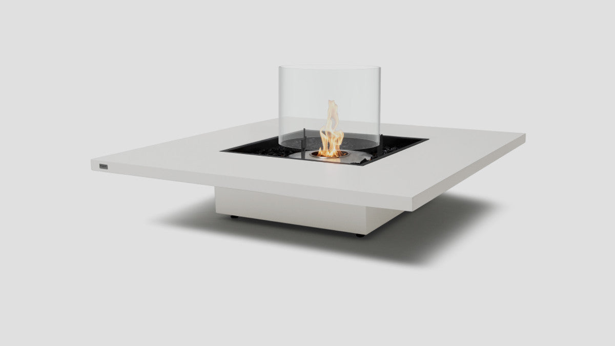 Vertigo 50 Fireplace Bone SS Glass Round