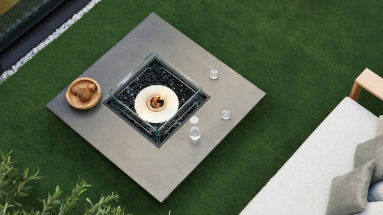 Vertigo 50 Fireplace Natural SS Glass Insitu 2
