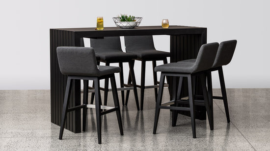 Outdoor Dining Furniture - Viaduct Bar Set Black Angle Styled