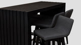 Viaduct Bar Table Chairs Black Sooty Seat Closeup
