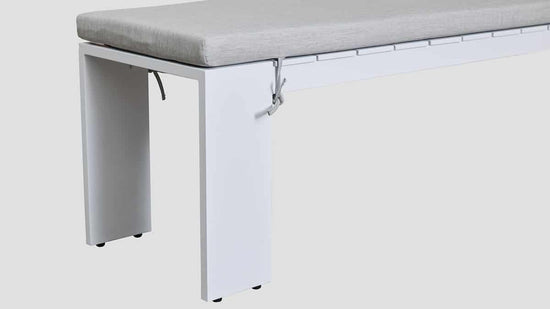 Waiheke Bench White Lead Chine Closeup