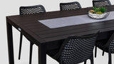 Whangamata Dining Table Chairs Black Closeup