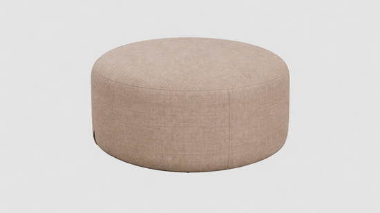 Beige ottoman on a light gray background