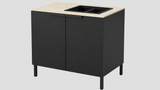 Q-Boo Line 100 Sink Cabinet Black with Nacre Dekton