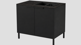 Q-Boo Line 100 Sink Cabinet Black with Laurent Dekton