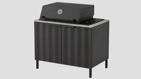 Q-Boo Wave 100 BBQ Black with Kreta Dekton – 1000 x 650 x 900 mm