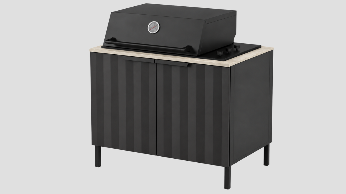 Q-Boo Wave 100 BBQ Black with Nacre Dekton – 1000 x 650 x 900 mm