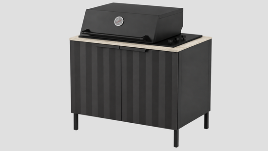 Q-Boo Wave 100 BBQ Black with Nacre Dekton – 1000 x 650 x 900 mm