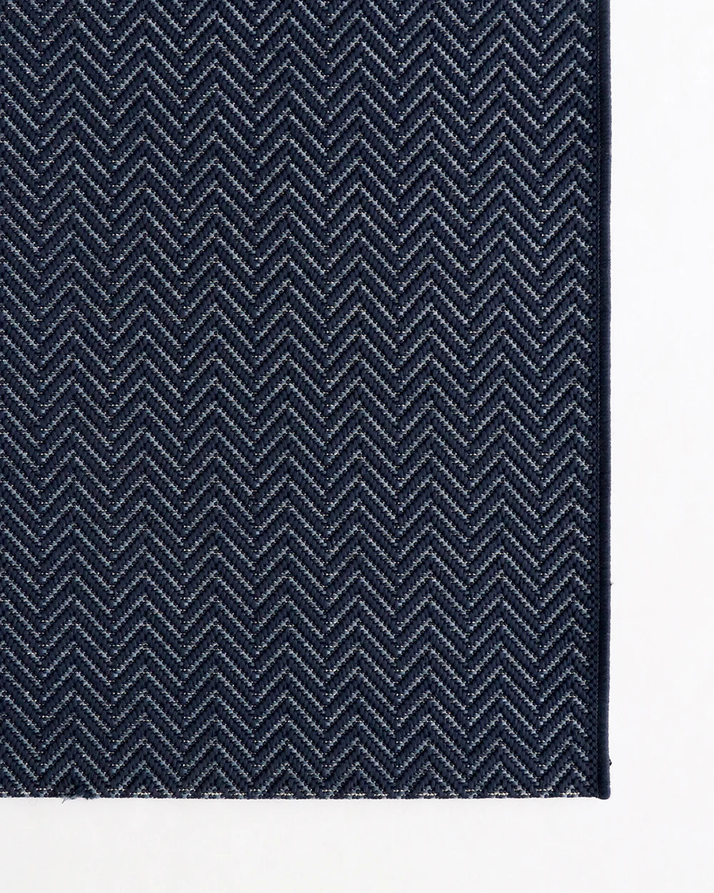 Collingwood Outdoor Rug Navy woven pattern detail