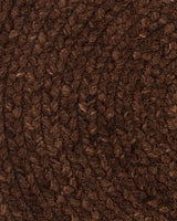 Corfu Outdoor Round Floor Rug Tobacco braided PET texture detail