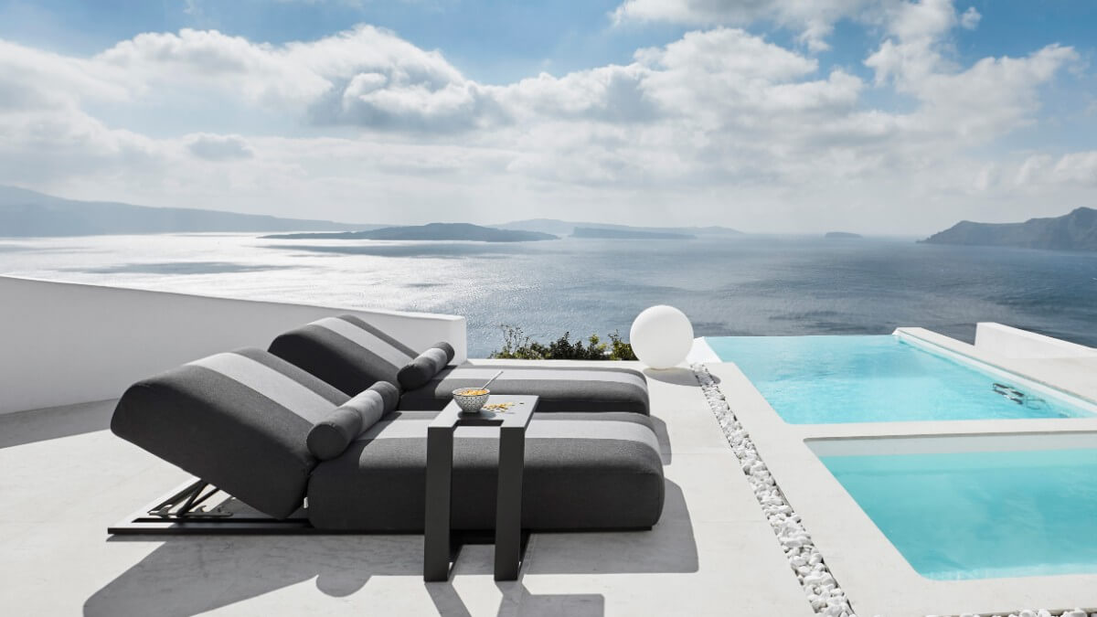 COROMANDEL STRIPED LOUNGER - SOOTY