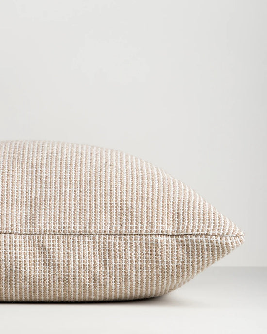 Dune Outdoor Throw Cushion in Almond – edge detail
