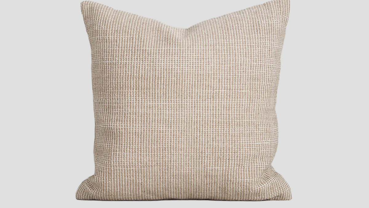 Dune Outdoor Throw Cushion in Almond – full cushion