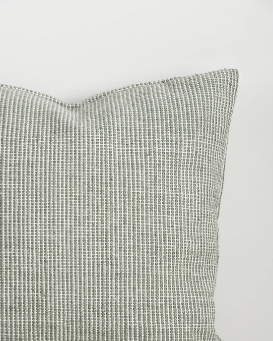 Dune Outdoor Throw Cushion in Eucalyptus – woven detail