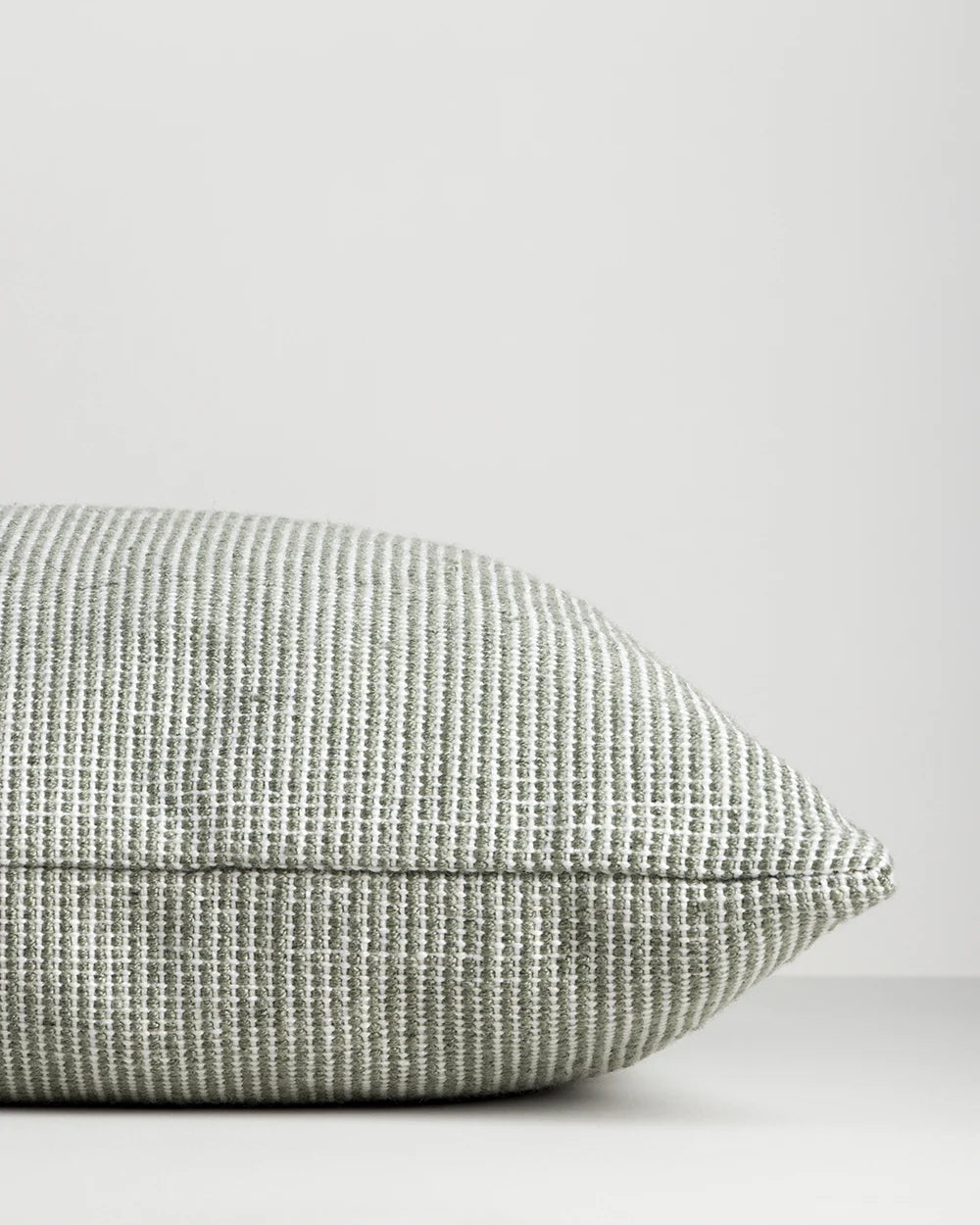Dune Outdoor Throw Cushion in Eucalyptus – edge detail