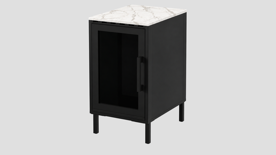 Q-Boo Stone 50 Fridge Cabinet Black with Daze Dekton – 500 x 650 x 900 mm