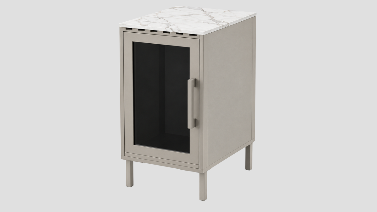 Q-Boo Stone 50 Fridge Cabinet Grey with Daze Dekton – 500 x 650 x 900 mm