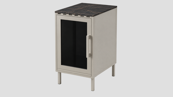 Q-Boo Stone 50 Fridge Cabinet Grey with Laurent Dekton – 500 x 650 x 900 mm